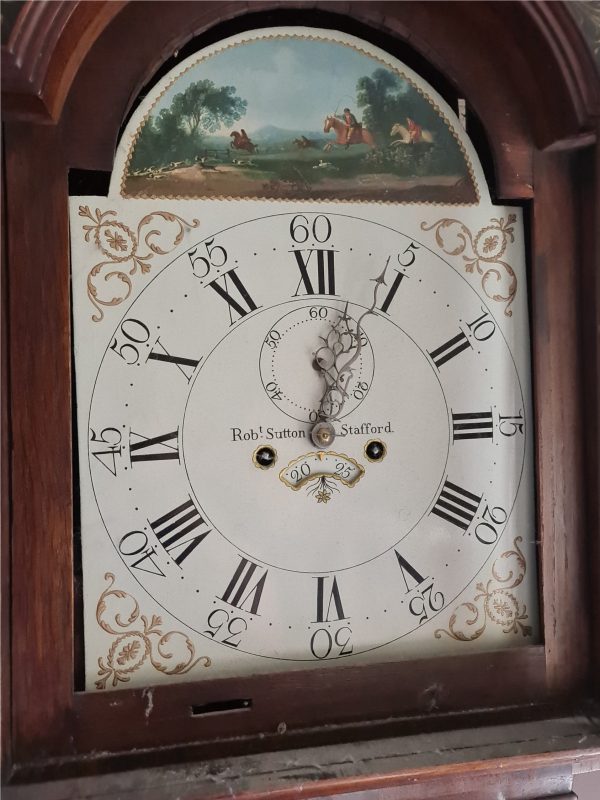 Palmer The Poisoners Late 18th Century Oak and Mahogany Cross Banded Longcase Clock.