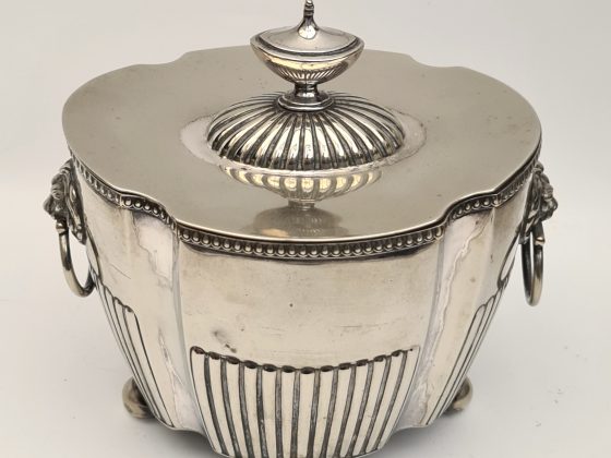 Antique Victorian Silver Plated Tea Caddy.