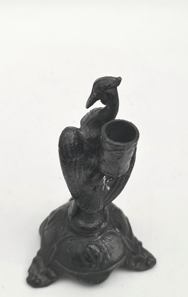 Antiques 19th Century Blackened Phoenix Pewter Pen Stand