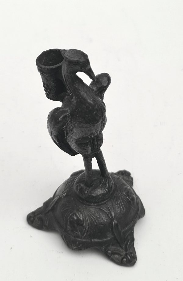 Antiques 19th Century Blackened Phoenix Pewter Pen Stand
