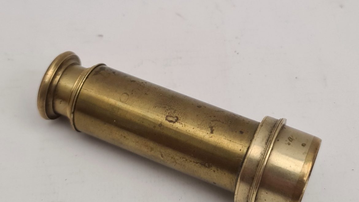 Antique Brass Four Draw Telescope Inscribed G. H. and C. Gowland of Sunderland