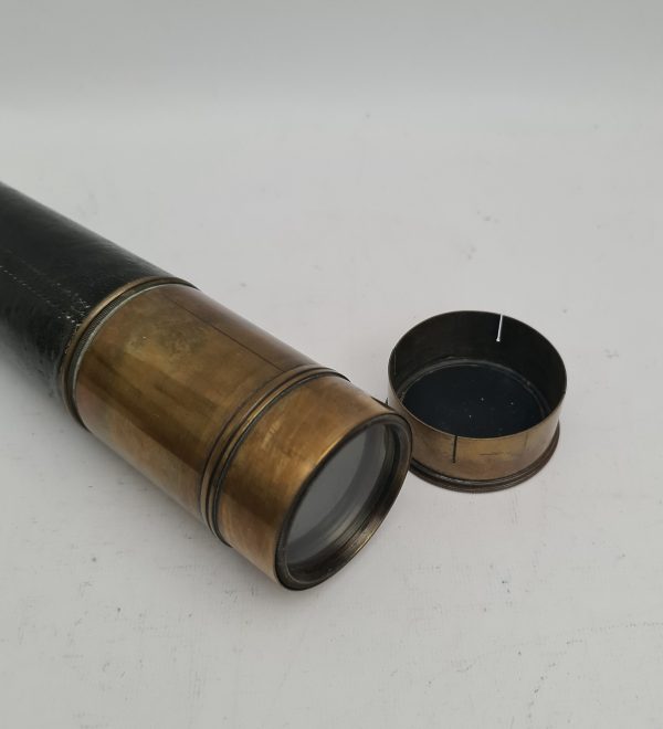 Antique Four Draw J.H. Steward Ltd of London Deer Stalker Telescope With Leather Grip End Cap and Sun Shield. C1920's.
