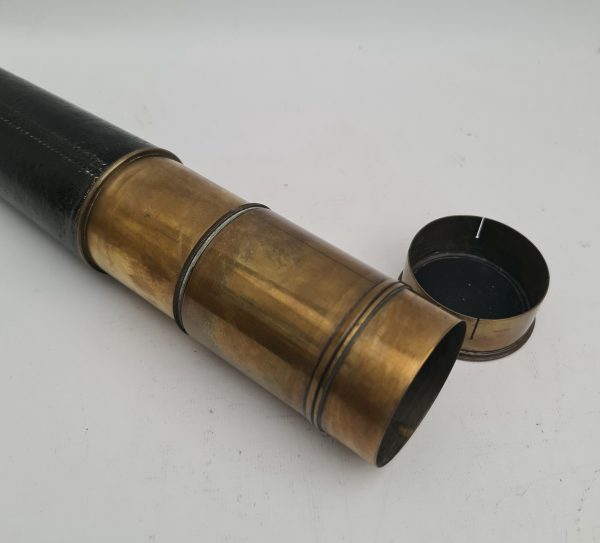 Antique Four Draw J.H. Steward Ltd of London Deer Stalker Telescope With Leather Grip End Cap and Sun Shield. C1920's.