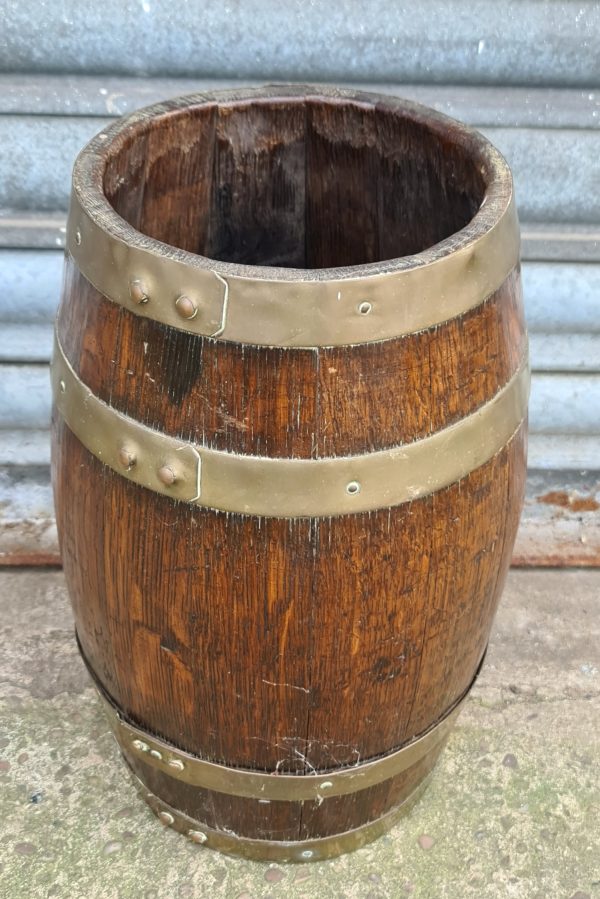 Vintage Barge Ware Style Painted Coopered Barrel. Painted With Flowers Design