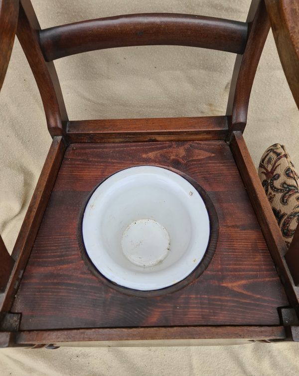 Victorian Mahogany Commode. Later Repairs to Seat and Pot Holding Area