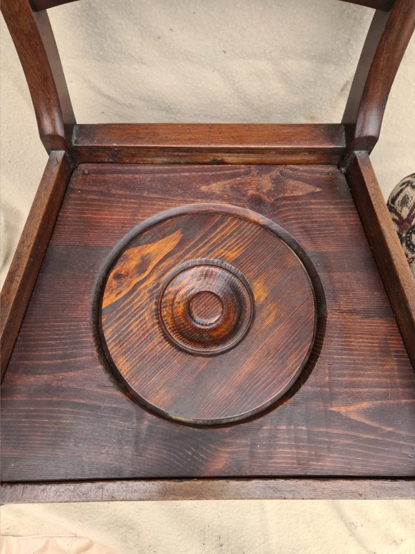 Victorian Mahogany Commode. Later Repairs to Seat and Pot Holding Area