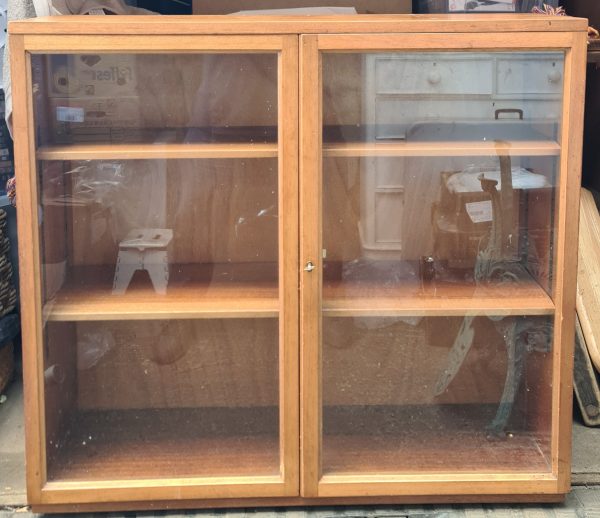 Vintage Nissenbaum & Sons Mid Century Bookcase or Glazed Wooden Cabinet