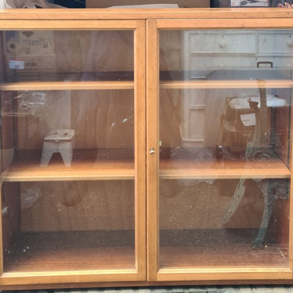 Vintage Nissenbaum & Sons Mid Century Bookcase or Glazed Wooden Cabinet